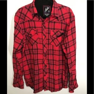 jslv flannel shirt red sz sz large